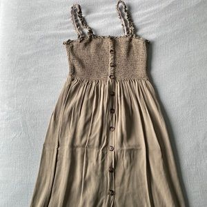Olive green maxi dress, size S